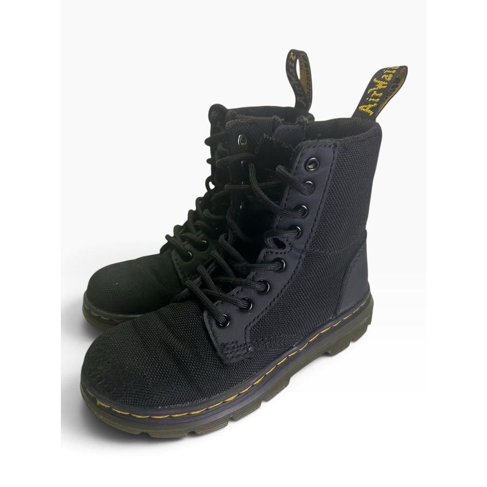 Dr. Martens Combs J Kids Size 12 Black Canvas Zip Utility Combat Boots